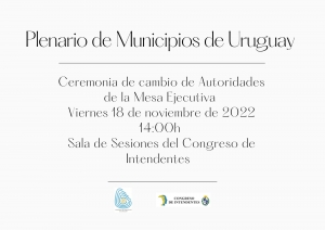 Ceremonia de cambio de autoridades del Plenario de Municipios de Uruguay